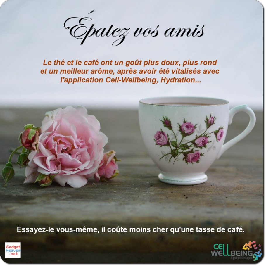 Tea and Coffee tastes better with the hydration-app