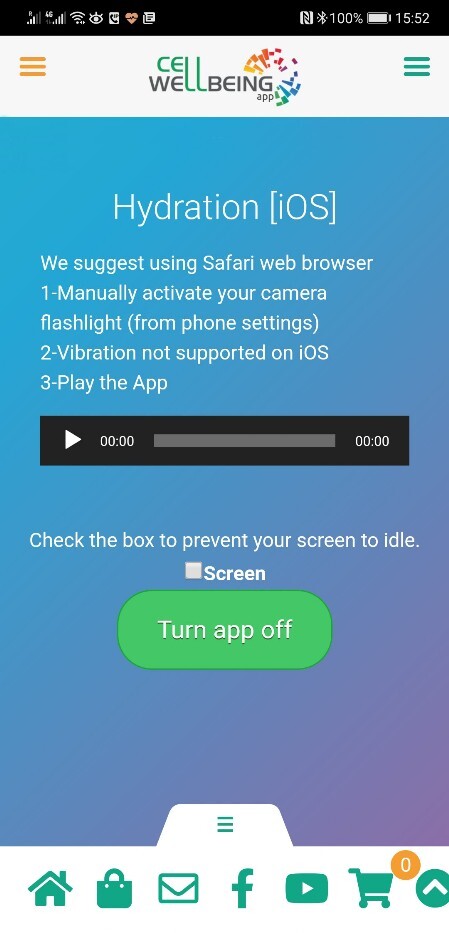Screenshot of Hydration App