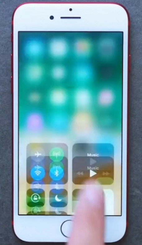 Use your finger to swipe up the settings