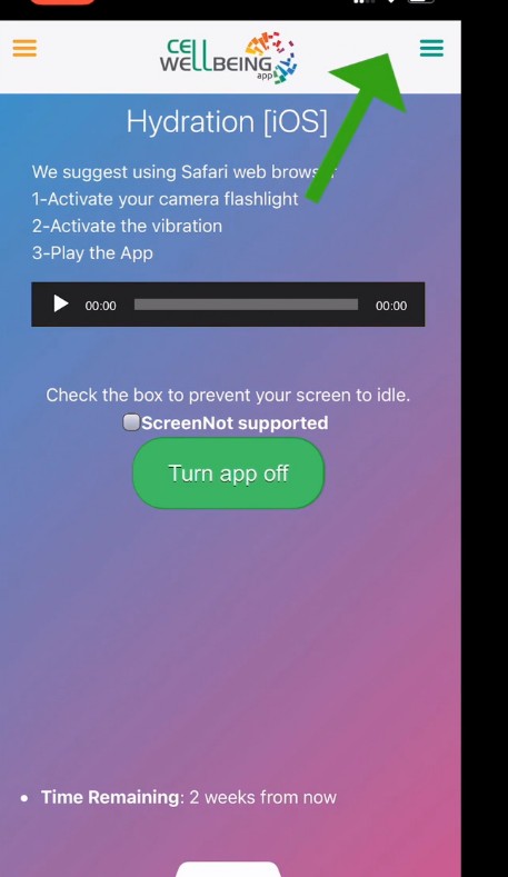 Run the hydration App by clicking on the play button